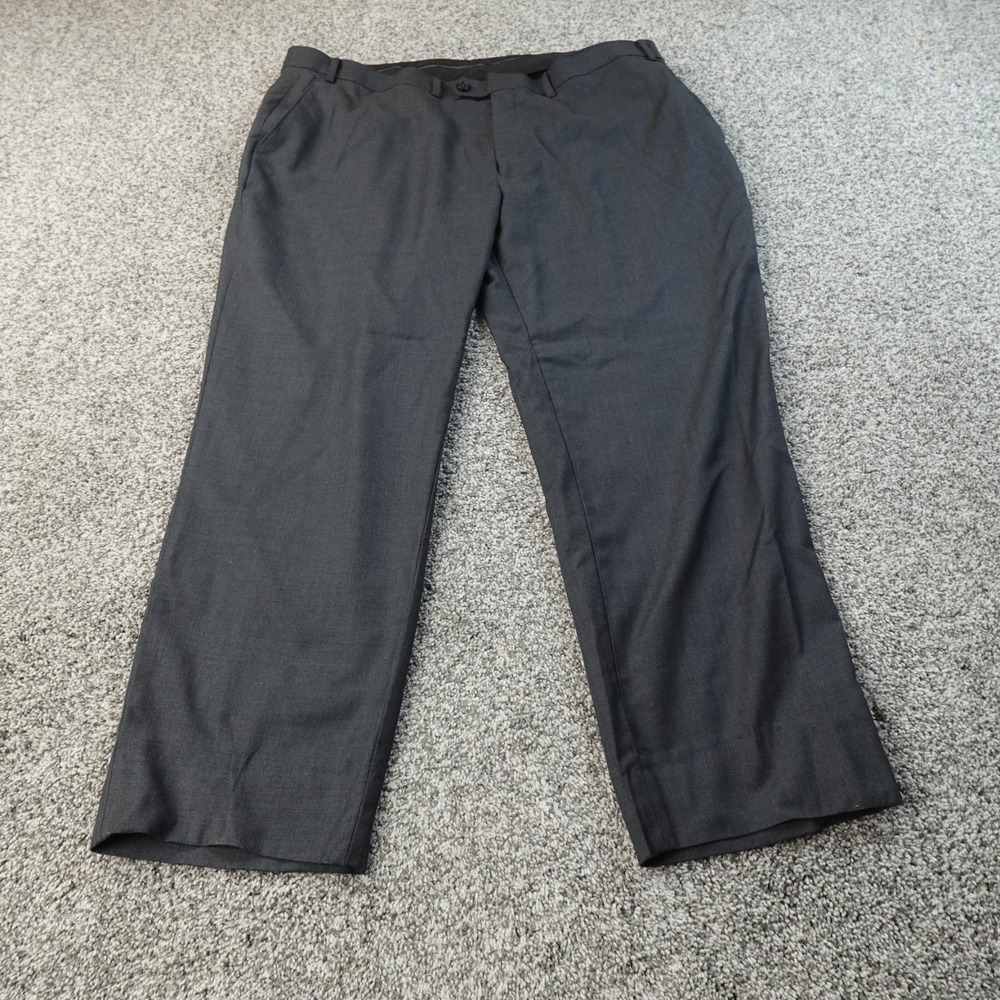 Ralph Lauren Pants Mens 44X30 Black Gray Wool Chino Trouser Dress Slacks Stretch